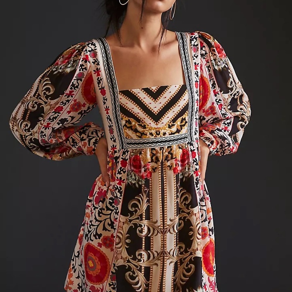 Anthropologie Nikasha Multicolor Patterned Dress size small
